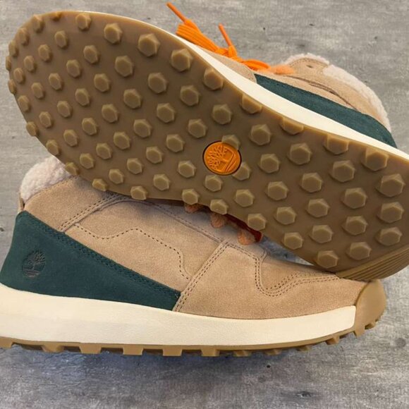 TIMBERLAND WOMEN'S RETRO SWIFT HIGH TOP LACE SNEAKE MEDIUM BEIGE SUEDE A431J-EW1 - Picture 6 of 7